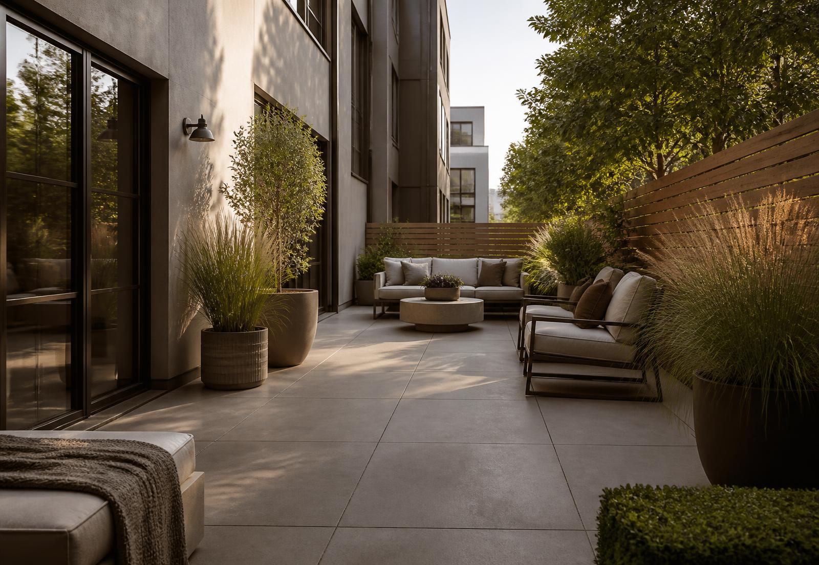 Private outdoor patio space at the townhouse